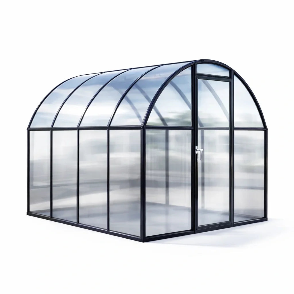 Serre en polycarbonate avec cadre en aluminium noir