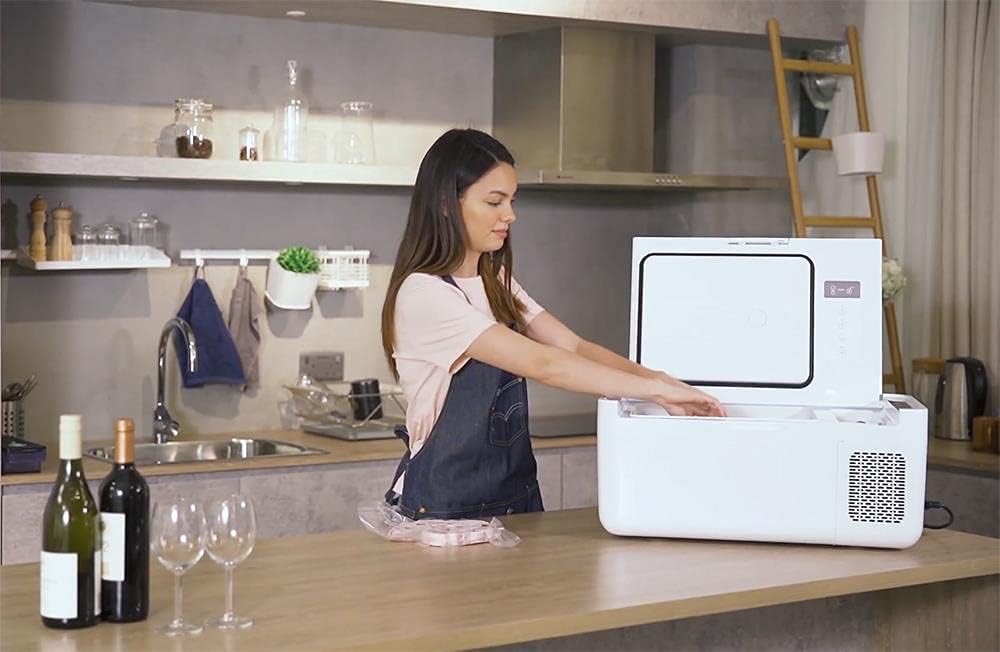 MOBICOOL MCG15 Kompressor-Kühlbox, 15 L, Kühlung bis -18 °C, mit leistungsstarker Schnellkühlung Weiß