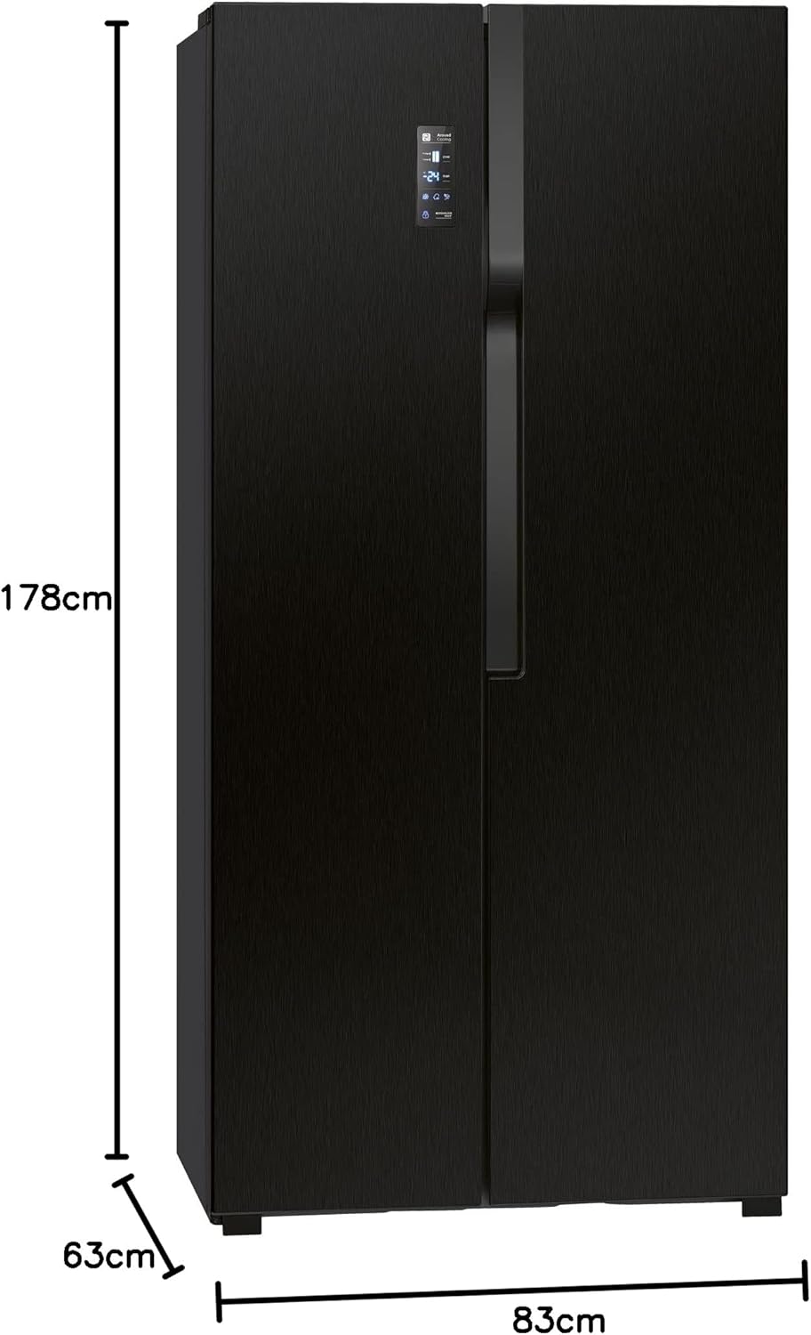 Bomann® Kühlschrank mit Gefrierfach | No-Frost Gefrierteil | 186cm Kühlschrank | 39dB | Kühl Gefrierkombination mit MultiAirflow | 320L | Kühl Gefrierkombination No-Frost | KG 7361 schwarz-inox