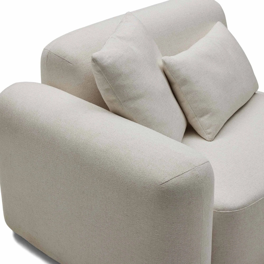 Nismaaya Pascal Modular Sofa Ivory White 2 Seater with Ottoman
