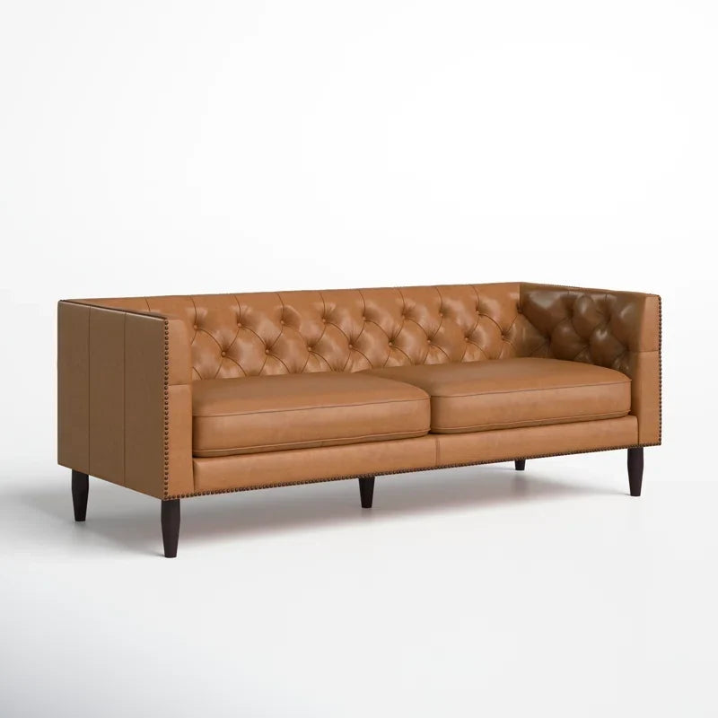 Camishia Leather Chesterfield 2 Seater Sofa