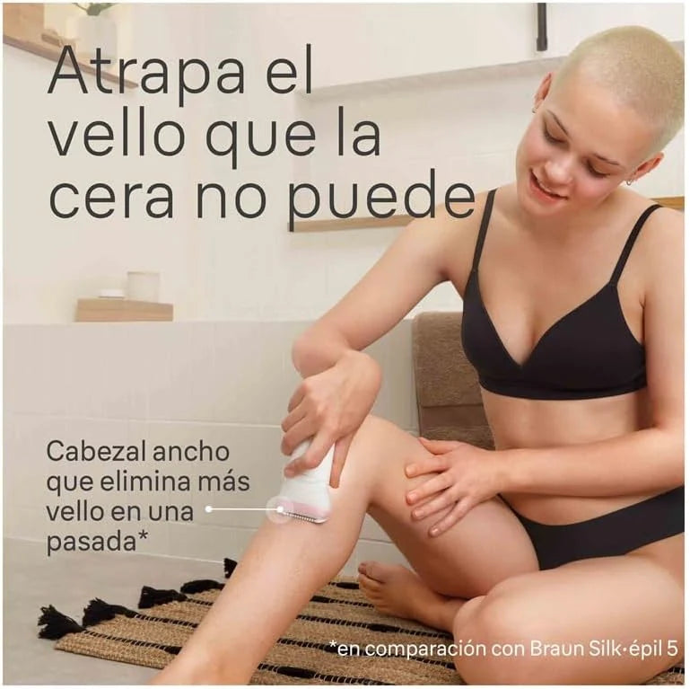 Braun Silk-épil 7, Depiladora Eléctrica para una Fácil Eliminación del Vello, Piel Suave y Duradera, Modelo 7-210, Blanco/Flamenco