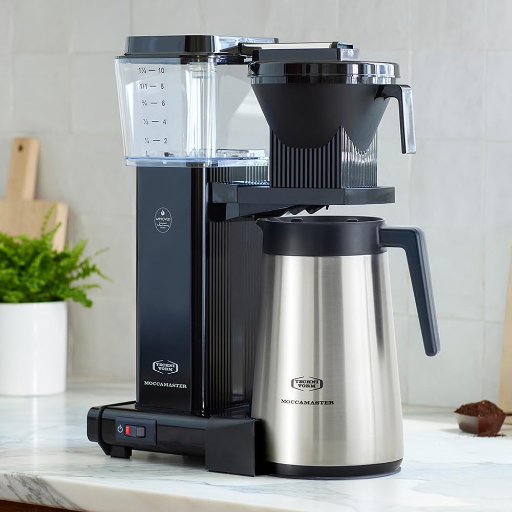 Moccamaster KBGT, Filterkaffeemaschine mit Thermoskanne, Filterkaffeemaschine, Off-White, 1.25L