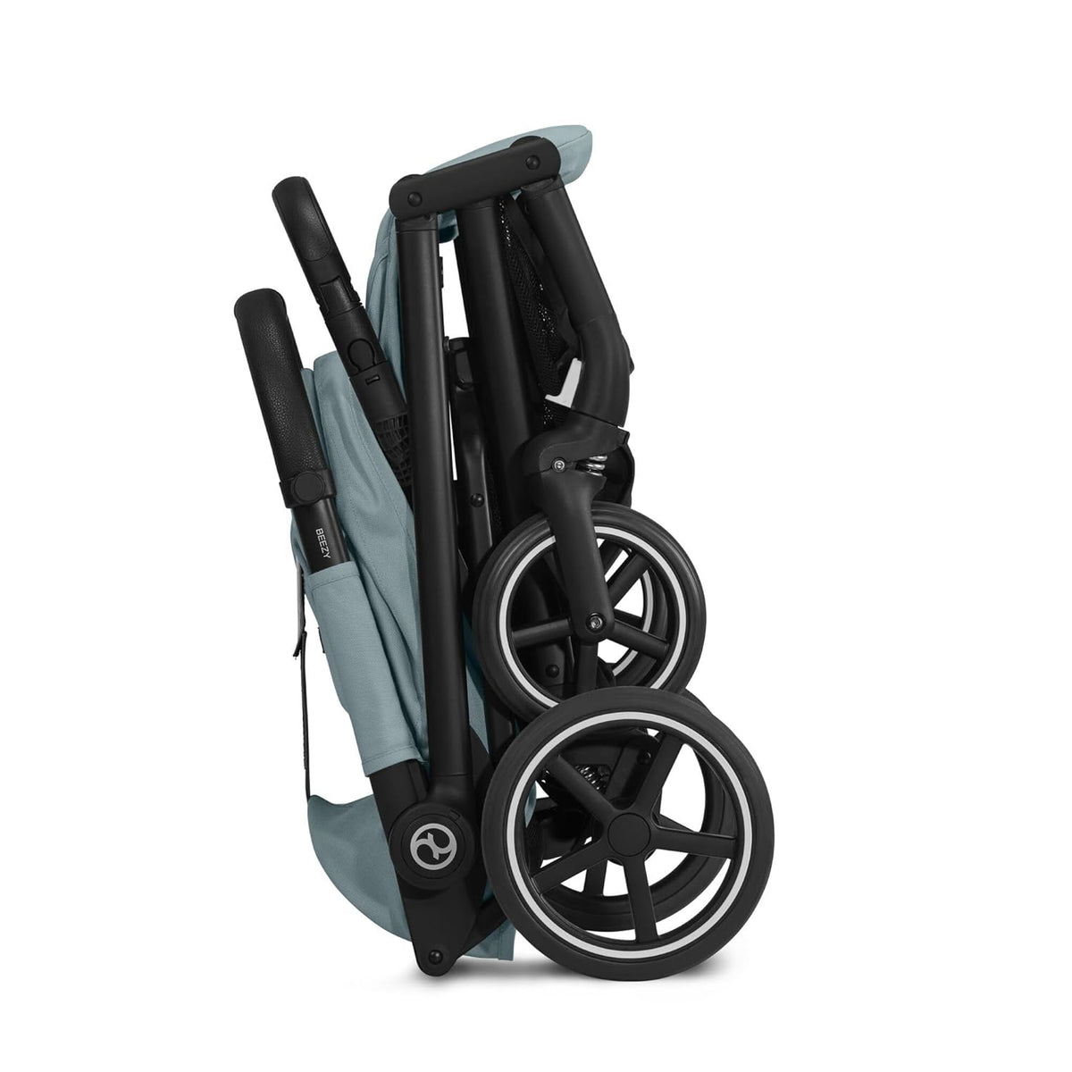 Cybex Gold Kinderwagen Beezy mit One-Pull Harness, Ab Geburt bis ca. 4 Jahre (max. 22 kg), Kompakt und ergonomisch, Magic Black (Schwarz mit schwarzem Rahmen)