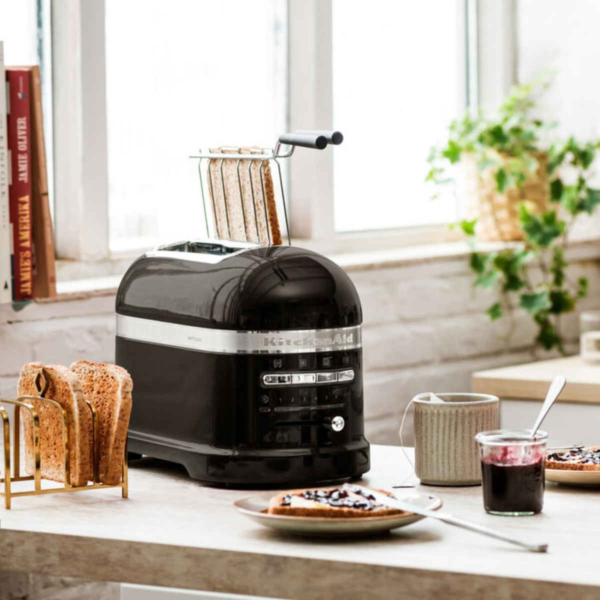 KitchenAid Toaster für 2 Scheiben mit Sandwich-Zange | Artisan | Retro Toast Machine | Verschiedene Funktionen und Bräunungsstufen | Grün
