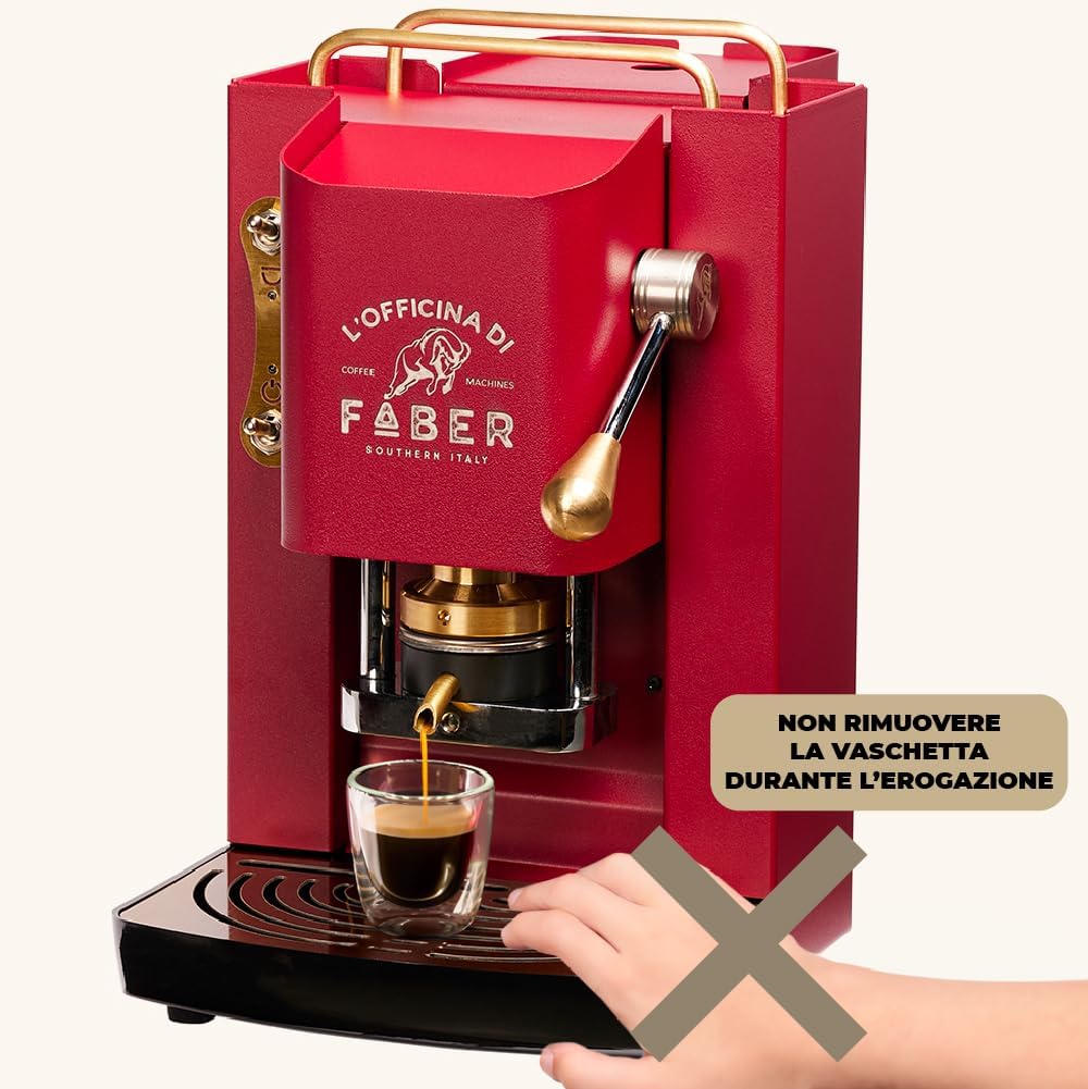 Faber PRO Total Deluxe Kaffeemaschine aus Messing, 44 mm Ese Papier, 1.3 liters, (Weiß)