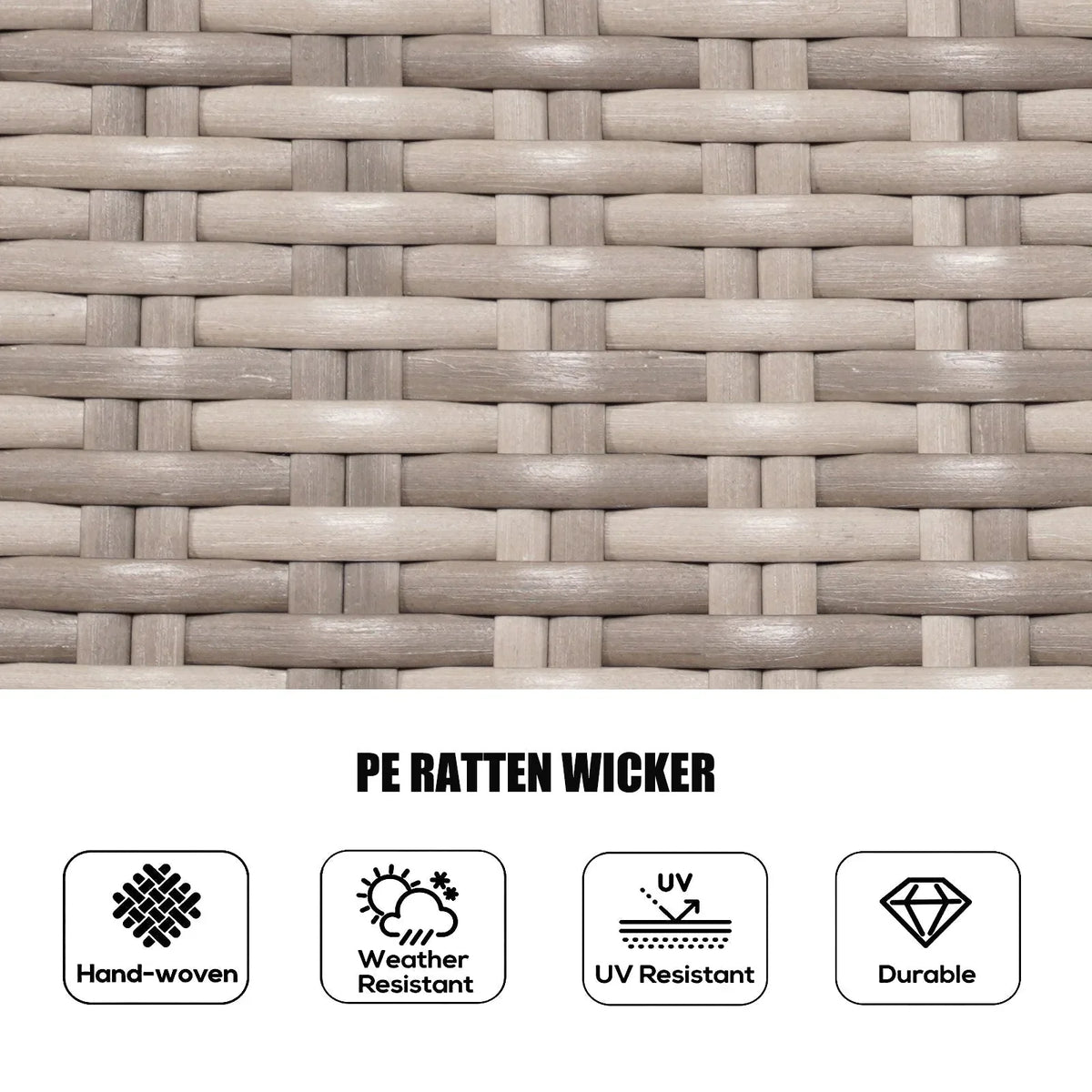 7 Pieces Outdoor Rattan Wicker Patio Round Dining Set with Cushions by Moda Furnishings
