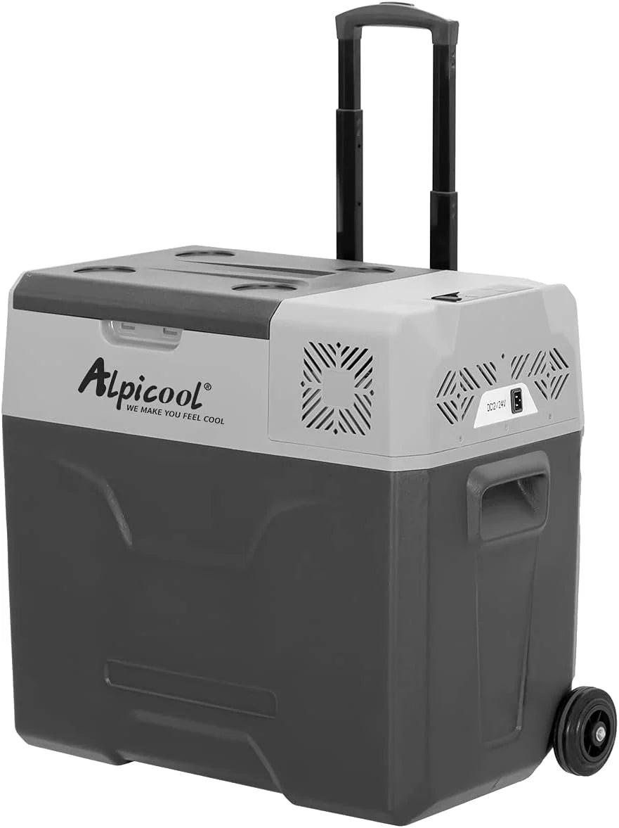 Alpicool CF55 55 Liter Kühlbox 12V tragbarer Mini-Kühlschrank elektrische Gefrierbox klein Gefrierschrank für Auto Camping, LKW, Boot und Steckdose mit USB-Anschluss, -20℃ bis 20℃