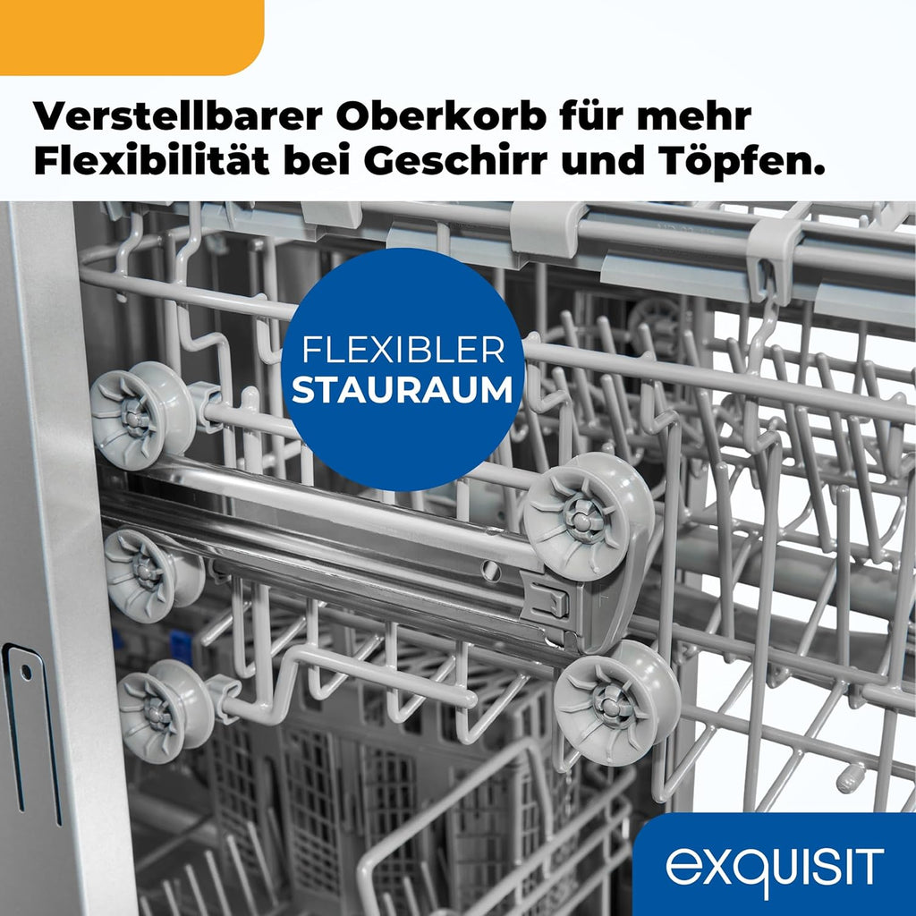 Exquisit Geschirrspüler, 9 Maßgedecke, Spülmaschine 45 cm, Power+, ECO-Modus, Geschirrspüler 45 cm, GSP59109-030E silber