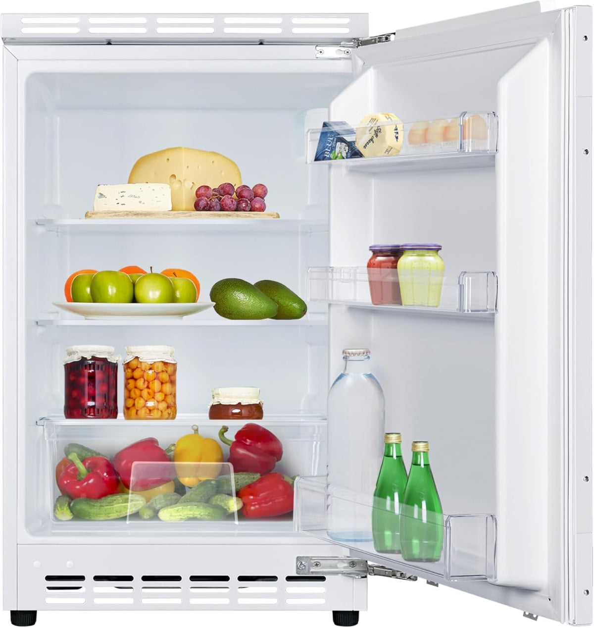 Amica Unterbau Vollraum Kühlschrank dekorfähig für 815 cm Nische elektronische Steuerung Inverter Kompressor Tür-Offen-Alarm wechselbarer Türanschlag 103 liters