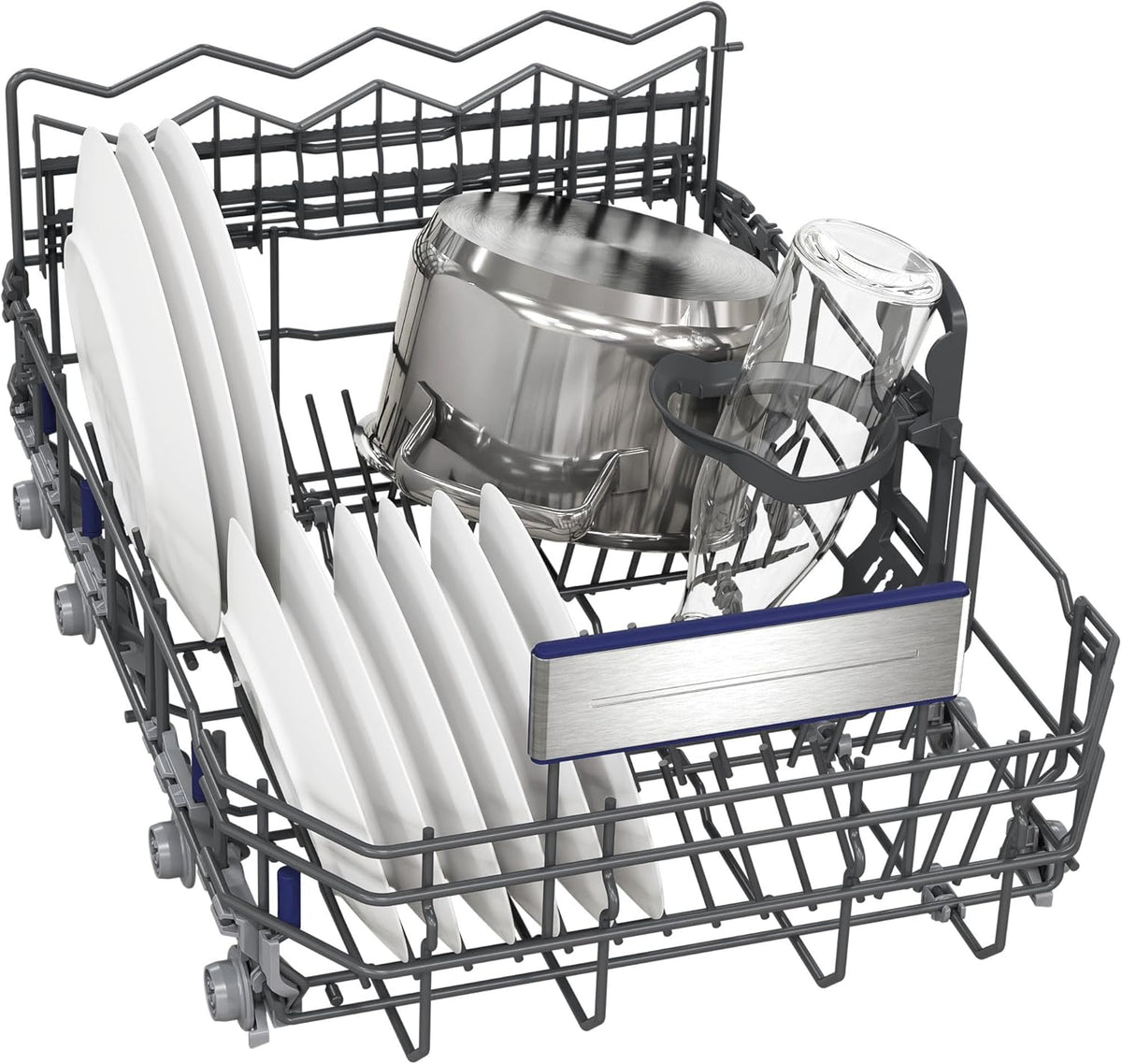 Siemens SR65YX08ME, iQ500 Smarter Geschirrspüler Vollintegriert, 45 cm breit, Besteckschublade, Zeolith, extra leise, aquaStop, automatische Türöffnung nach Programmende, varioSpeed, Innenbeleuchtung