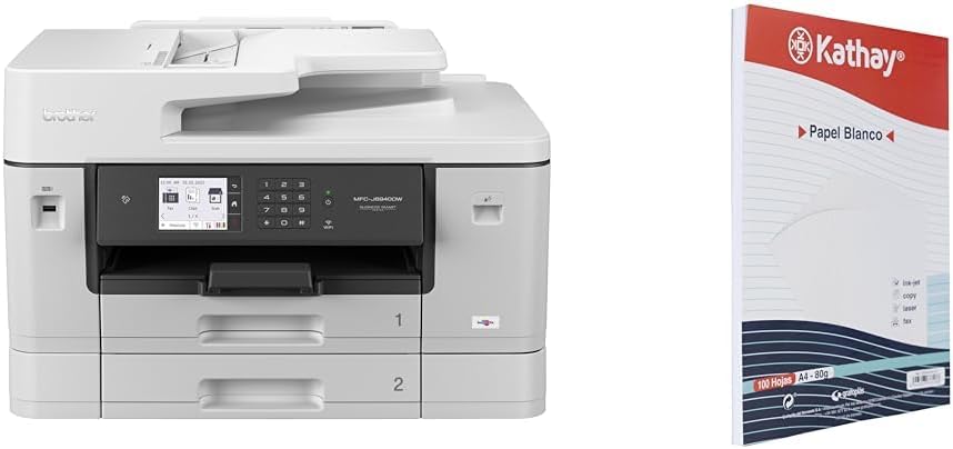 Brother MFC-J6940DW DIN A3 4-in-1 Farbtintenstrahl-Multifunktionsgerät (2 x 250 Blatt Papierkassette, Drucken, scannen, kopieren, faxen), Weiß, Mittel