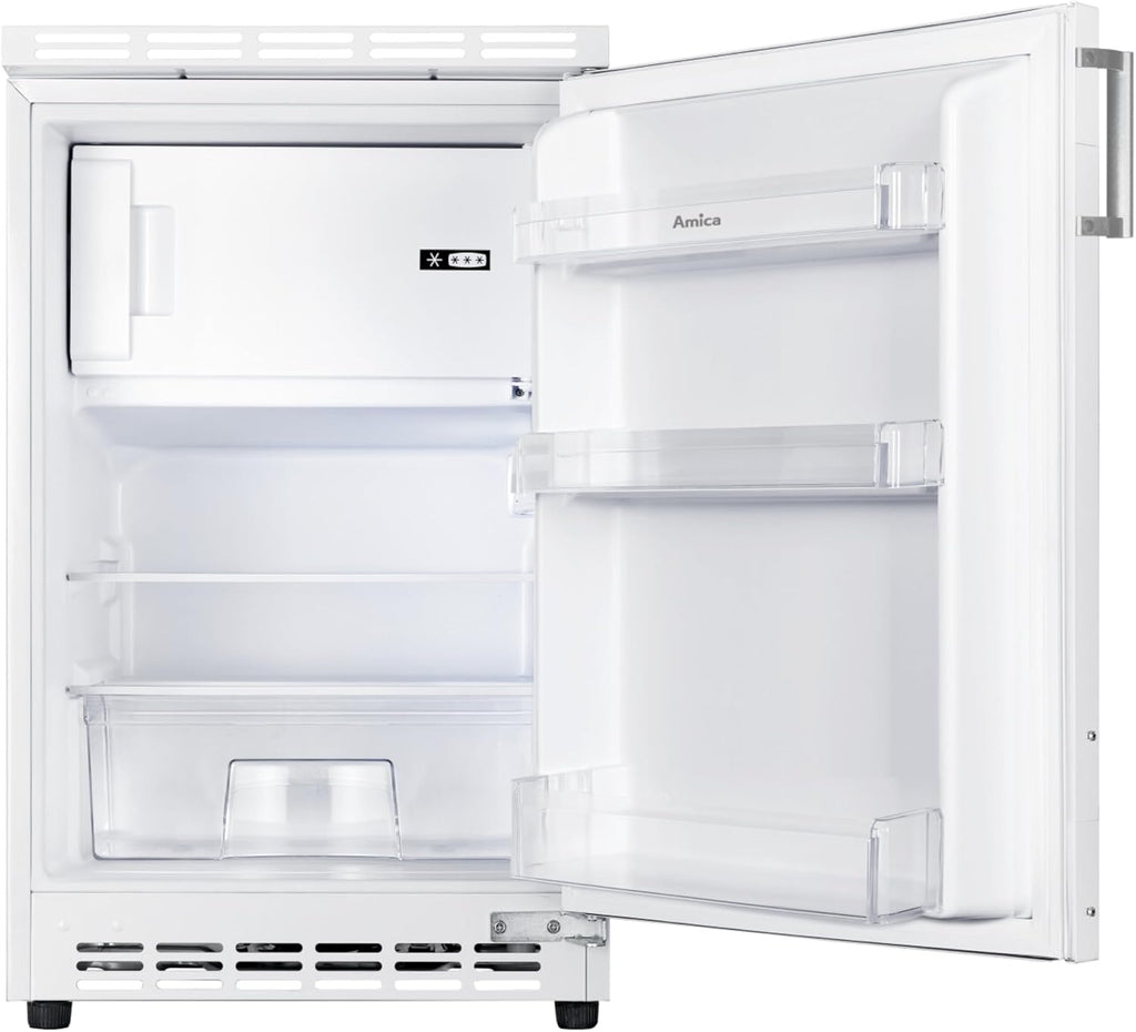 Amica Unterbau Kühlschrank dekorfähig für 815 cm Nische elektronische Steuerung Inverter Kompressor LED Beleuchtung Tür-Offen-Alarm, 82 liters