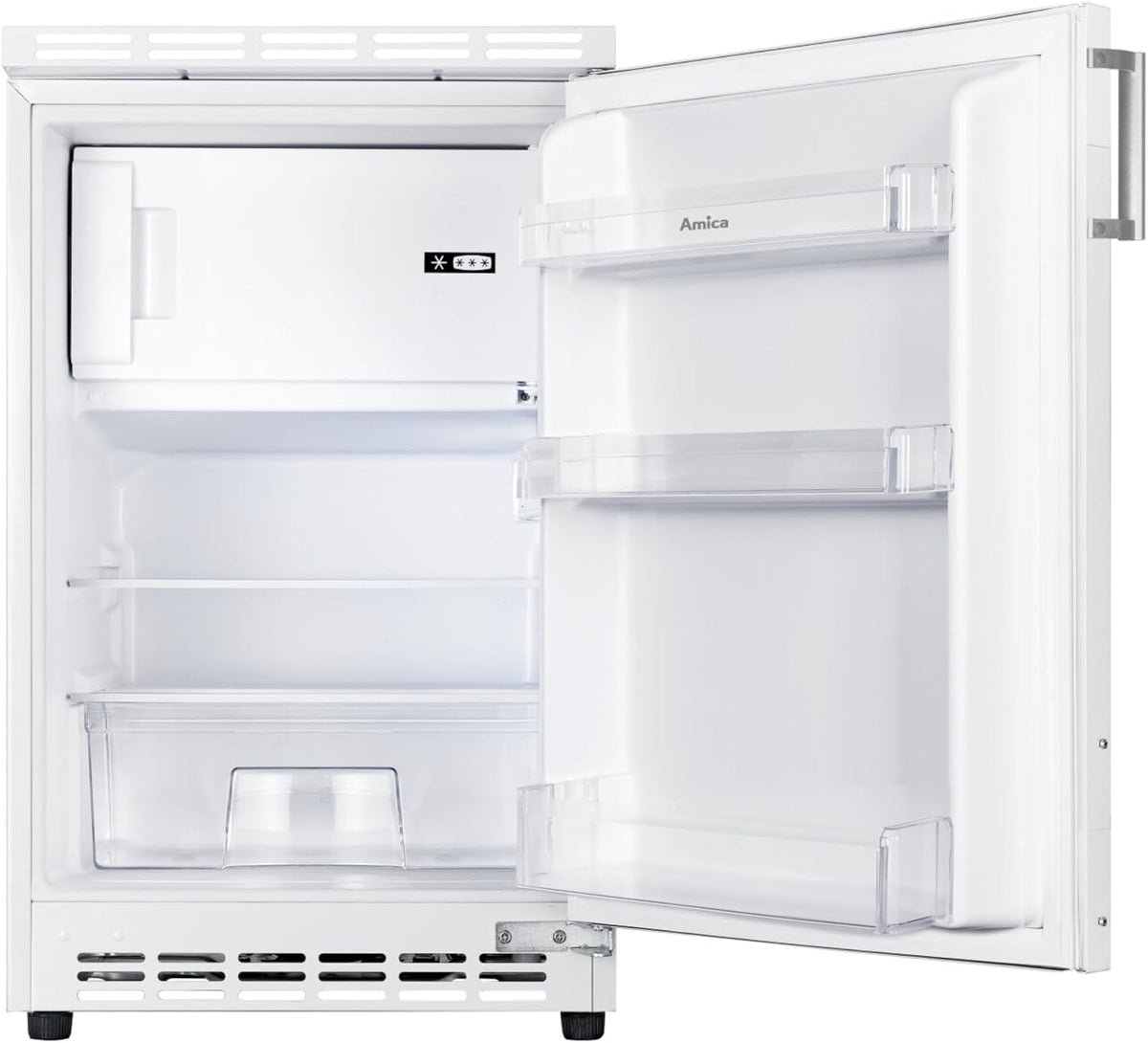 Amica Unterbau Kühlschrank dekorfähig für 815 cm Nische elektronische Steuerung Inverter Kompressor LED Beleuchtung Tür-Offen-Alarm, 82 liters