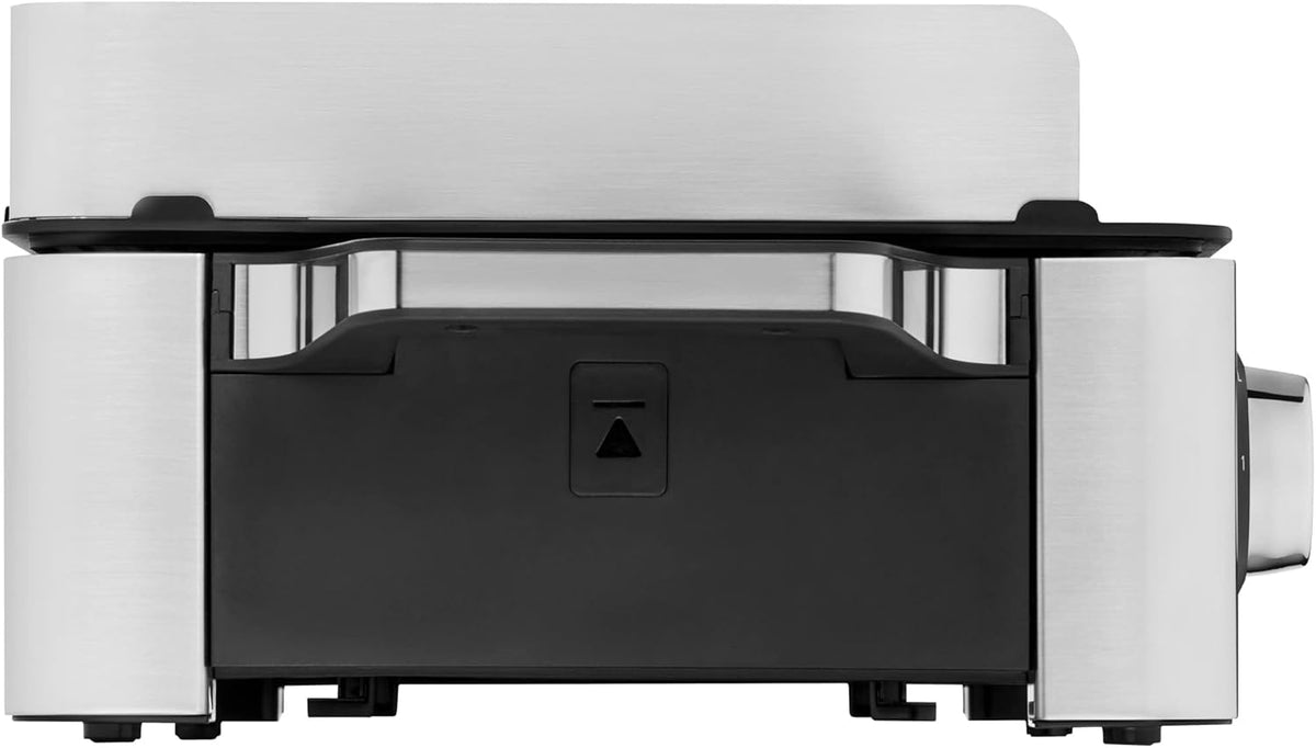 WMF Lono Master-Grill, Elektrogrill, 50x28 cm, Elektrogrill Tischgrill mit Windschutz und Auffangschale, Outdoorzertifiziert für Barbecue, 2 getrennt regulierbare Grillflächen, 2400 W, edelstahl matt