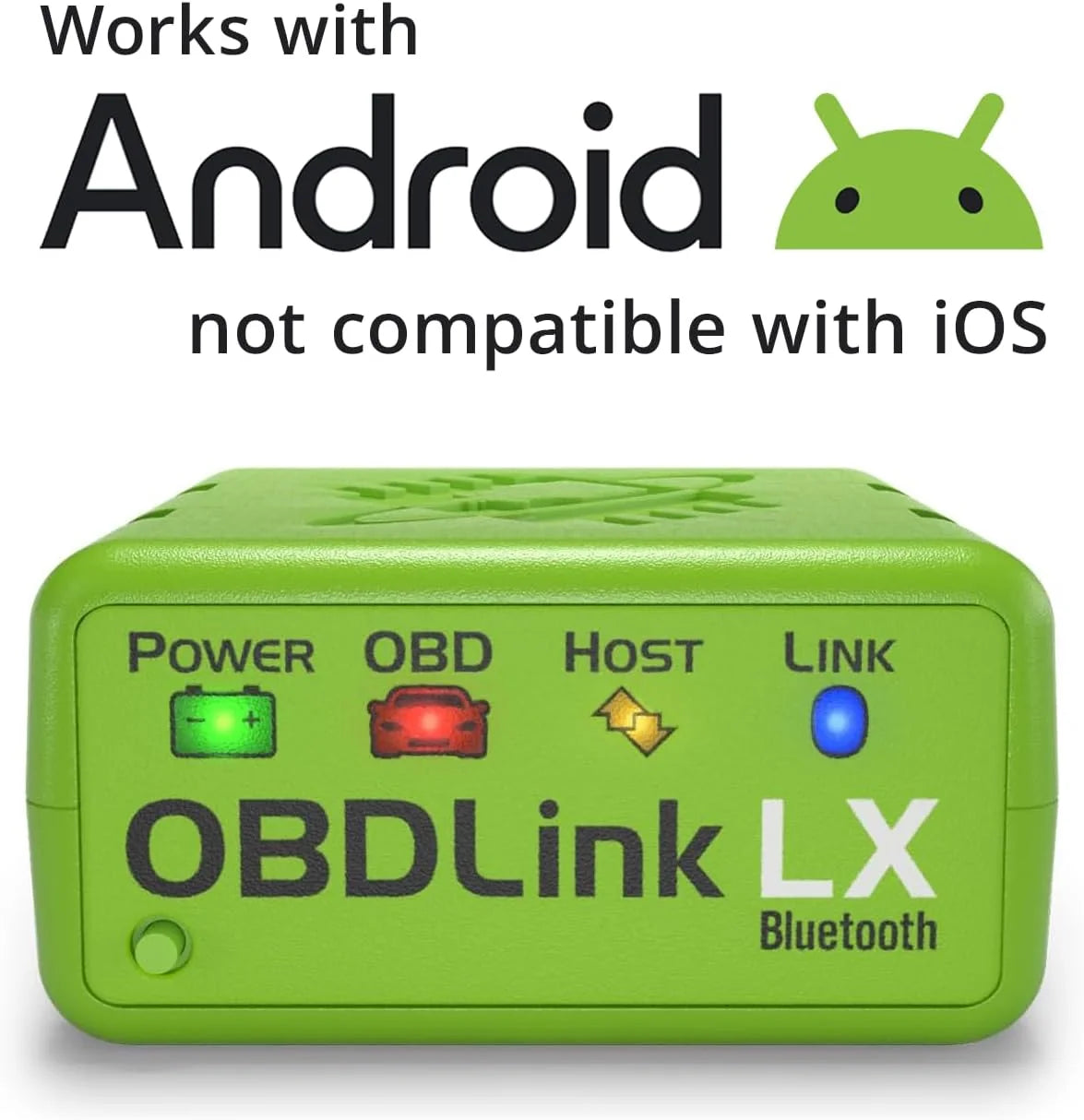 OBDLink LX Adaptateur OBD2 Bluetooth 3.0 pour Android, Compatible Motoscan, Torque, Hybrid Assistant, Scanner de diagnostic OBD II