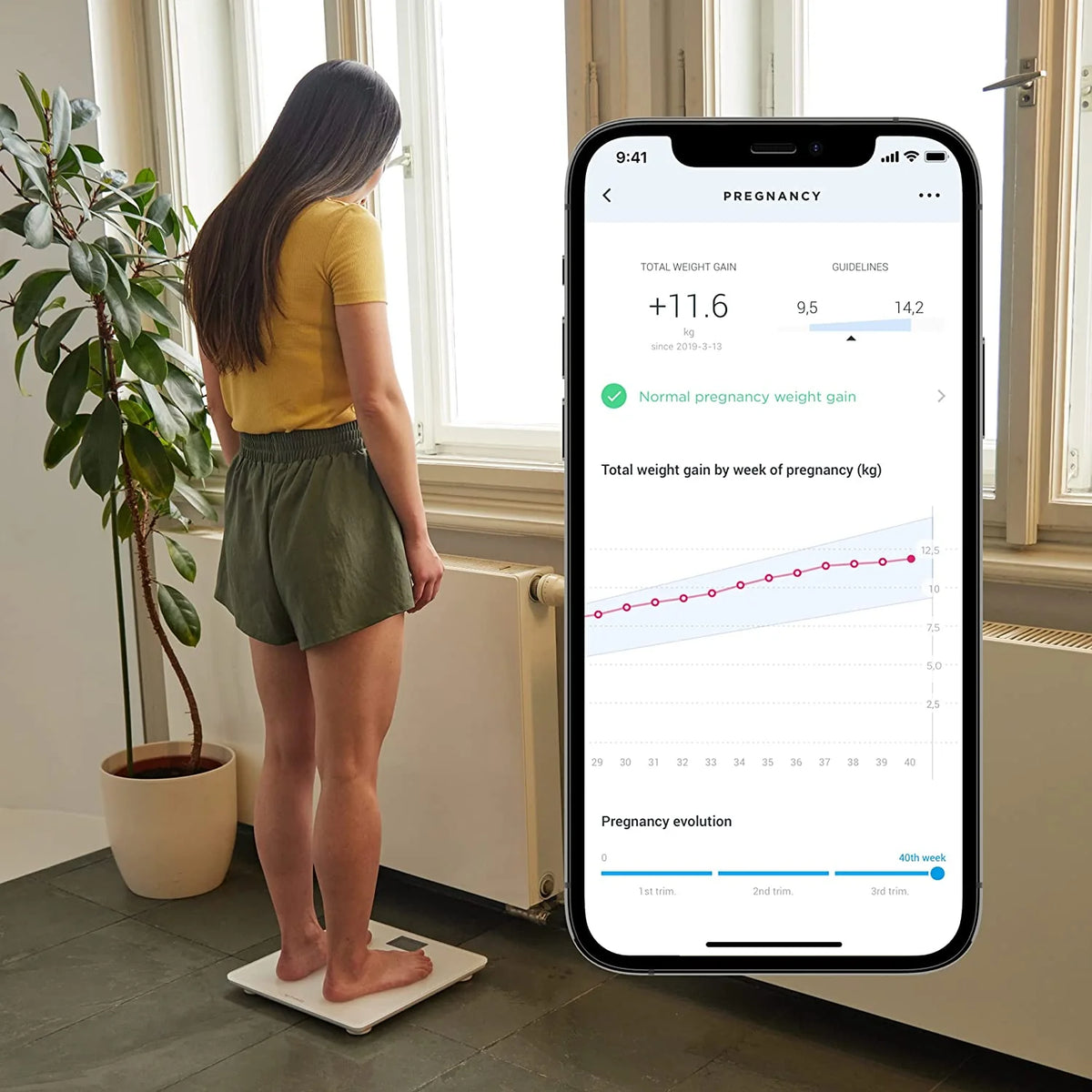 Withings Body+ - Báscula Digital Wi-Fi Inteligente con Sincronización Automática con la App del Smartphone