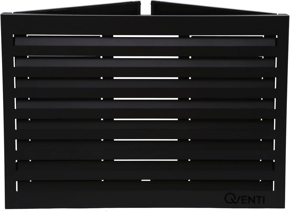 Qventi Abdeckung für Klimaanlage - Anthrazit/Grau - Aluminium - Schutzgitter - Verkleidung - Einfache Montage - Größe S - Außenmaße (LxBxH): 100 x 50 x 75 cm