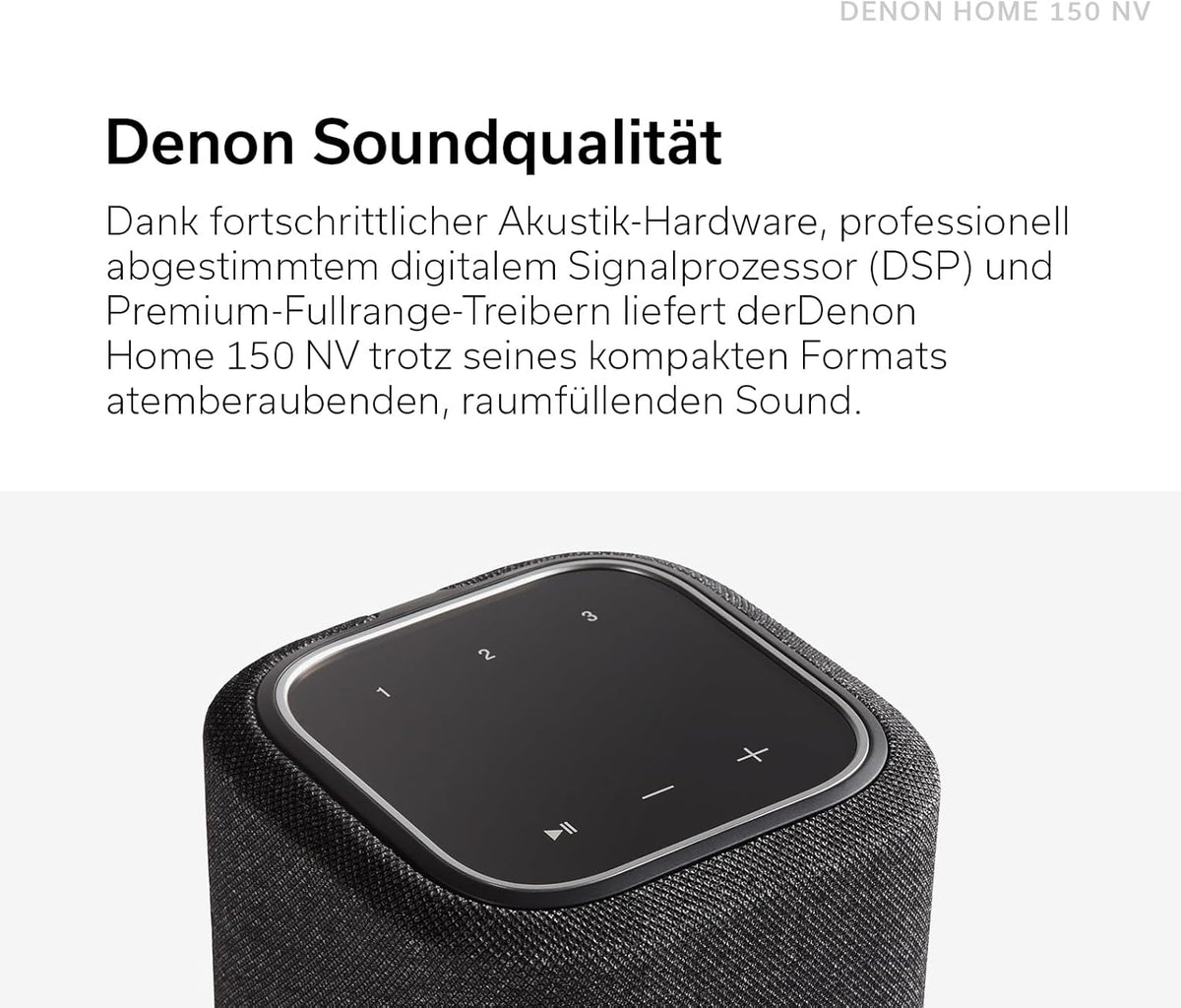 Denon Home 150 Multiroom-Lautsprecher, HiFi Lautsprecher mit HEOS Built-in, Alexa integriert, WLAN, Bluetooth, USB, AirPlay 2, Hi-Res Audio, schwarz