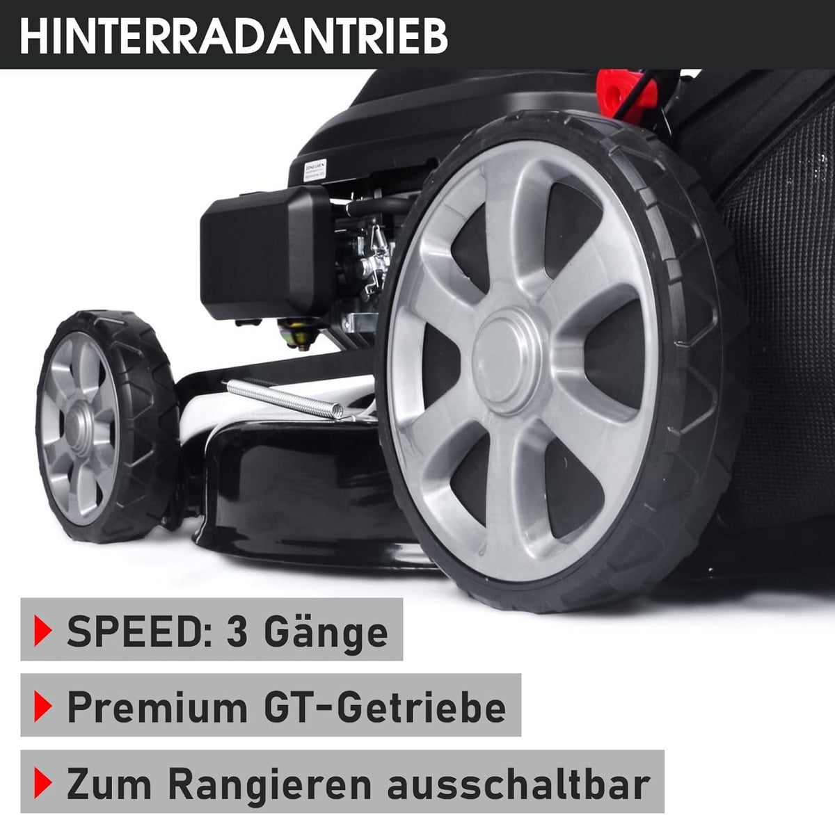 BRAST® Benzin Rasenmäher mit Antrieb | 5,2kW (7PS) | 55cm Schnittbreite | viele Modelle | TÜV | 30-80mm Schnitthöhe | 60L Fangkorb | 4 Takt OHV Motor | Stahlgehäuse | Power