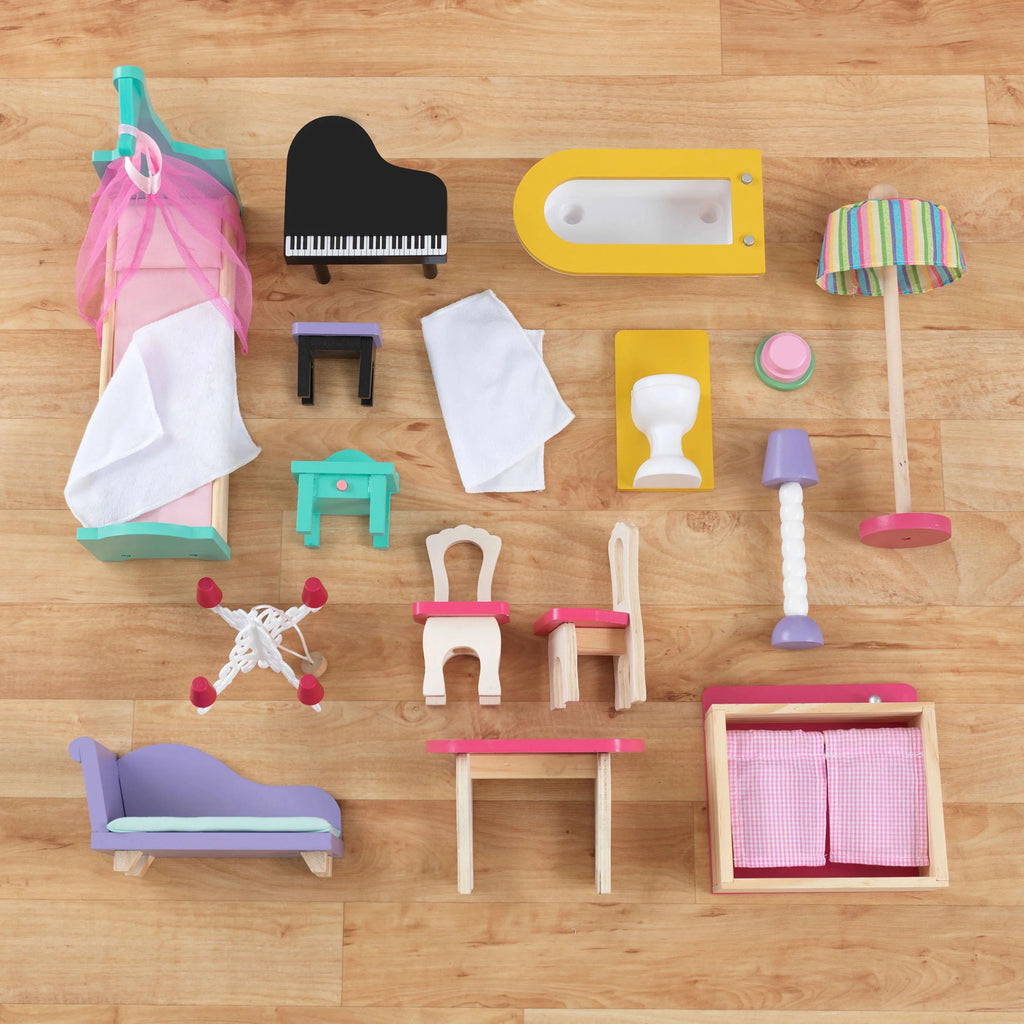Casa de Muñecas de Madera KidKraft Annabelle con Ascensor y 17 Accesorios