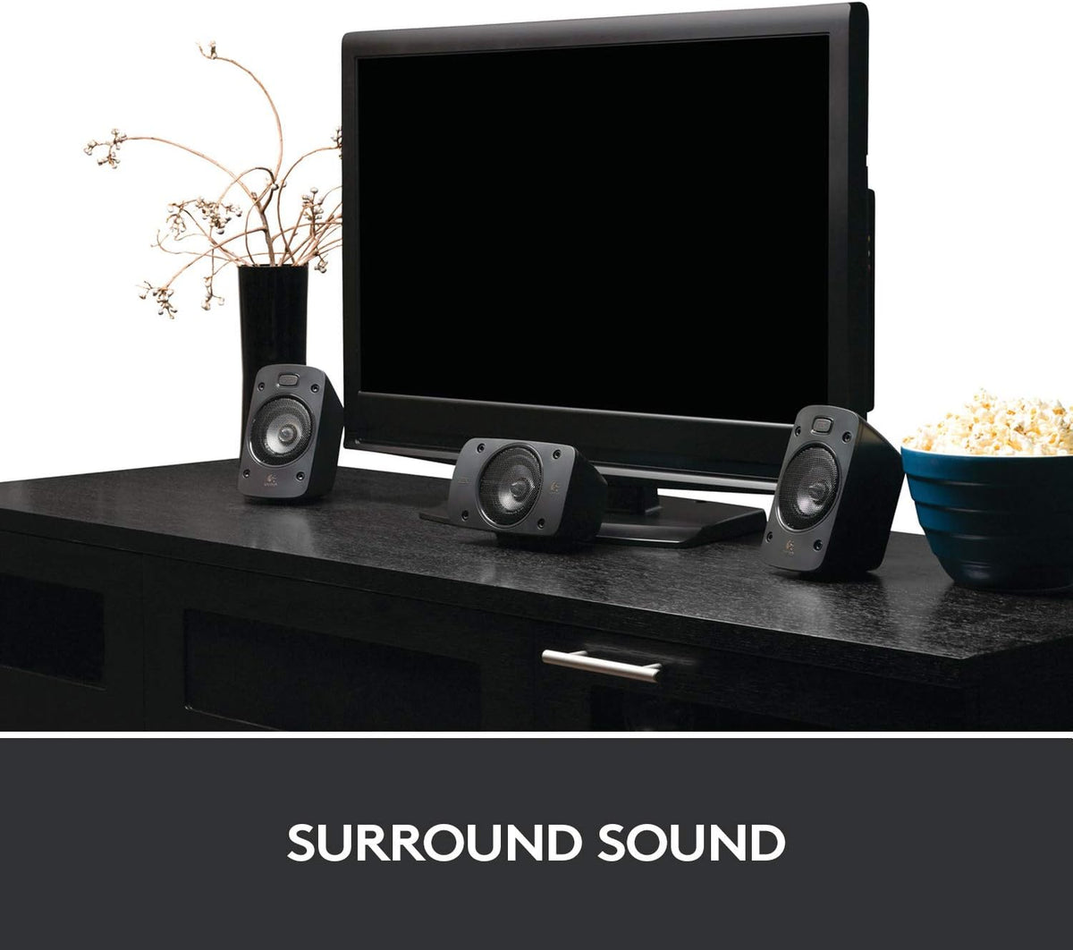 Logitech Z906 5.1 Sound System, Lautsprecher mit 1000 Watt Surround Sound, THX, Mehrere Audio-Eingänge, Fernbedienung, EU Stecker, PC/PS4/Xbox/Stereo-Anlage/TV/Smartphone/Tablet - Schwarz