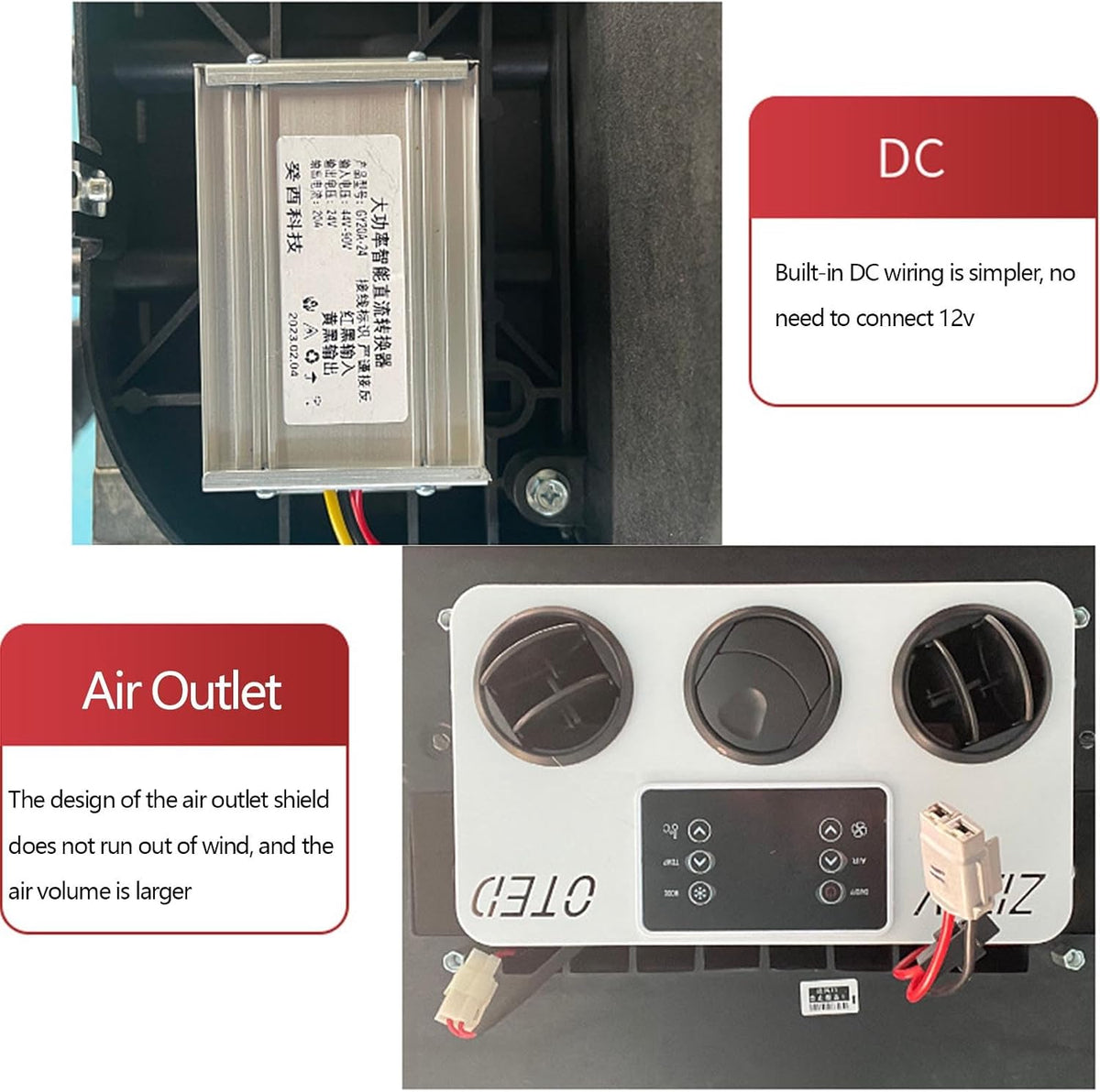 Wohnmobil-Klimaanlage, 12–72 V Elektrische Dachklimaanlage, A/C-Scroll-Kompressor Auf Dem Dach, Ultradünne, Schnell Kühlende Klimaanlage, Geeignet Für Das Dach Von Wohnmo（White-72V）