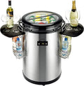 Syntrox 50 l Kühlfass | Kühltonne | Getränkefass | Partycooler | Flaschenkühler Salaron, für Veranstaltungen, mit Glasdeckel, Temperaturanzeige, 75 Watt (Schwarz)