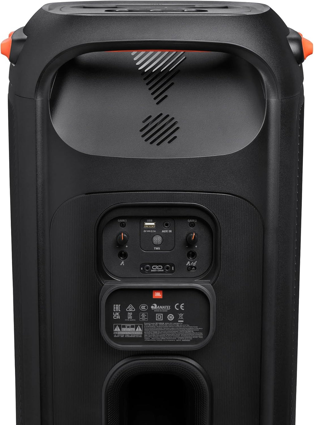 JBL PartyBox 710 - Schwarz – Trag - und rollbarer Bluetooth Party-Lautsprecher mit Lichteffekten – Spritzwassergeschützte, mobile Musikbox