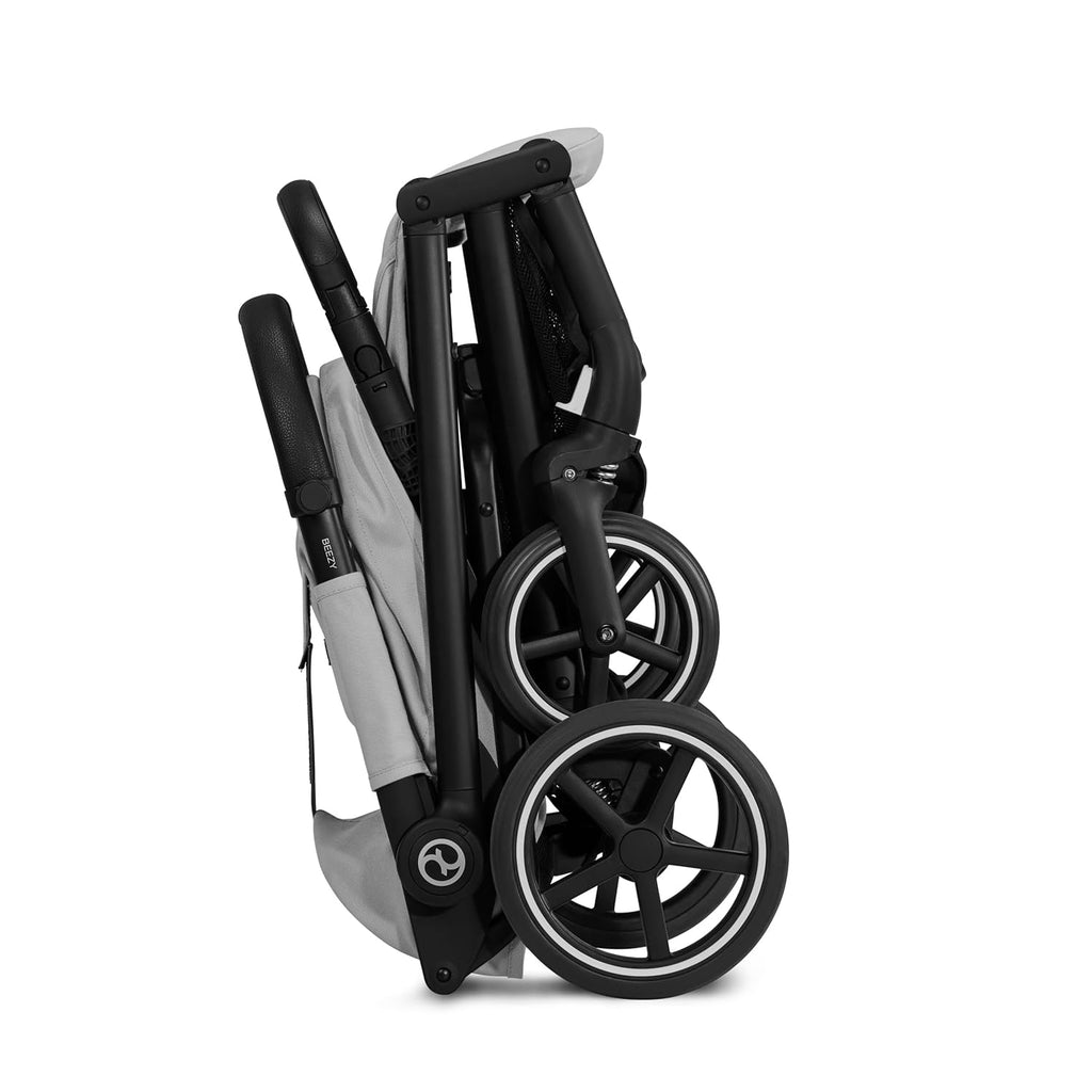 Cybex Gold Kinderwagen Beezy mit One-Pull Harness, Ab Geburt bis ca. 4 Jahre (max. 22 kg), Kompakt und ergonomisch, Magic Black (Schwarz mit schwarzem Rahmen)