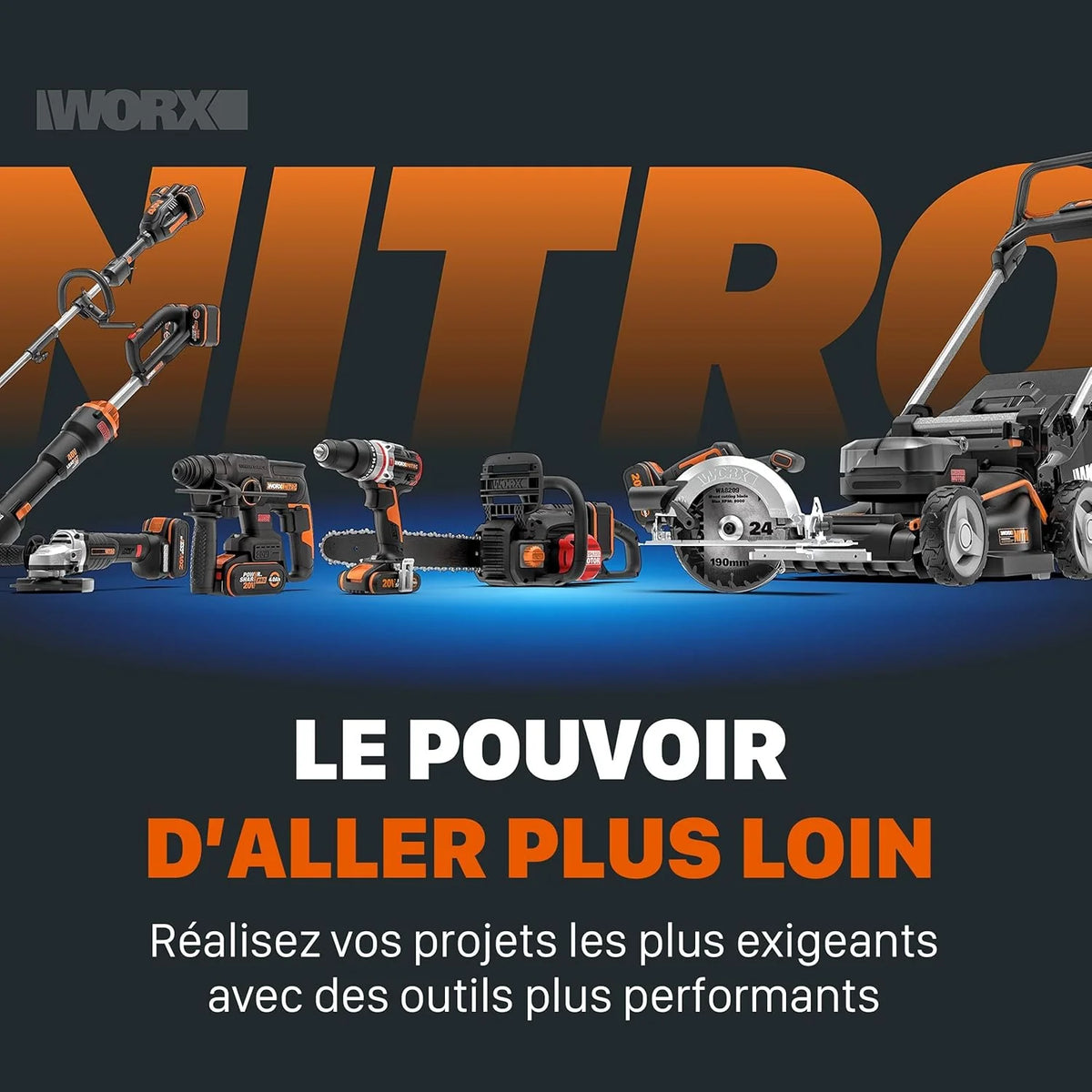 WORX Tondeuse à Gazon sans Fil 40V WG737E, Surface Max de 600 m², Lame de 37cm, Sac de 40L, Coupe jusqu'aux Bordures, 6 Hauteurs de Coupe, Livrée avec 2 Batteries 4Ah et Chargeur Double Rapide