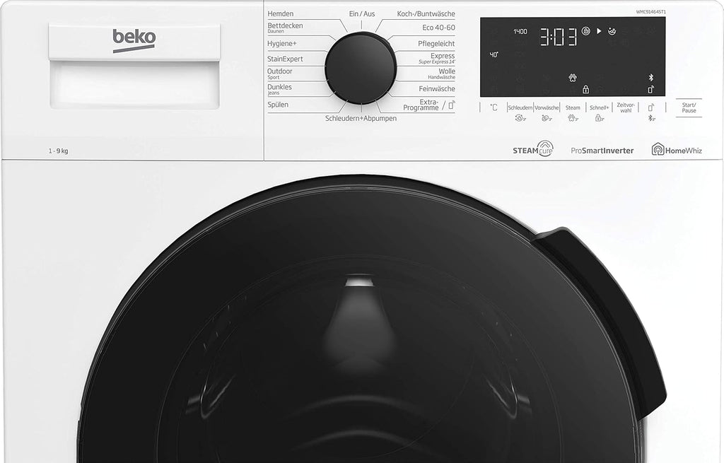 Beko WMC81464ST1 Waschmaschine, Bluetooth, 8 kg, ProSmart Inverter Motor, Dampffunktion, Pet Hair Removal, Watersafe+, Weiß