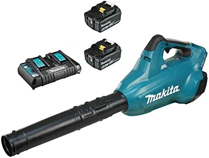 Makita DUB362PT2 Laubbläser, 36 V, 2 Lithium-Ionen-Akkus, 18 V, 5,0 Ah, +DC18RD-Ladegerät, grün