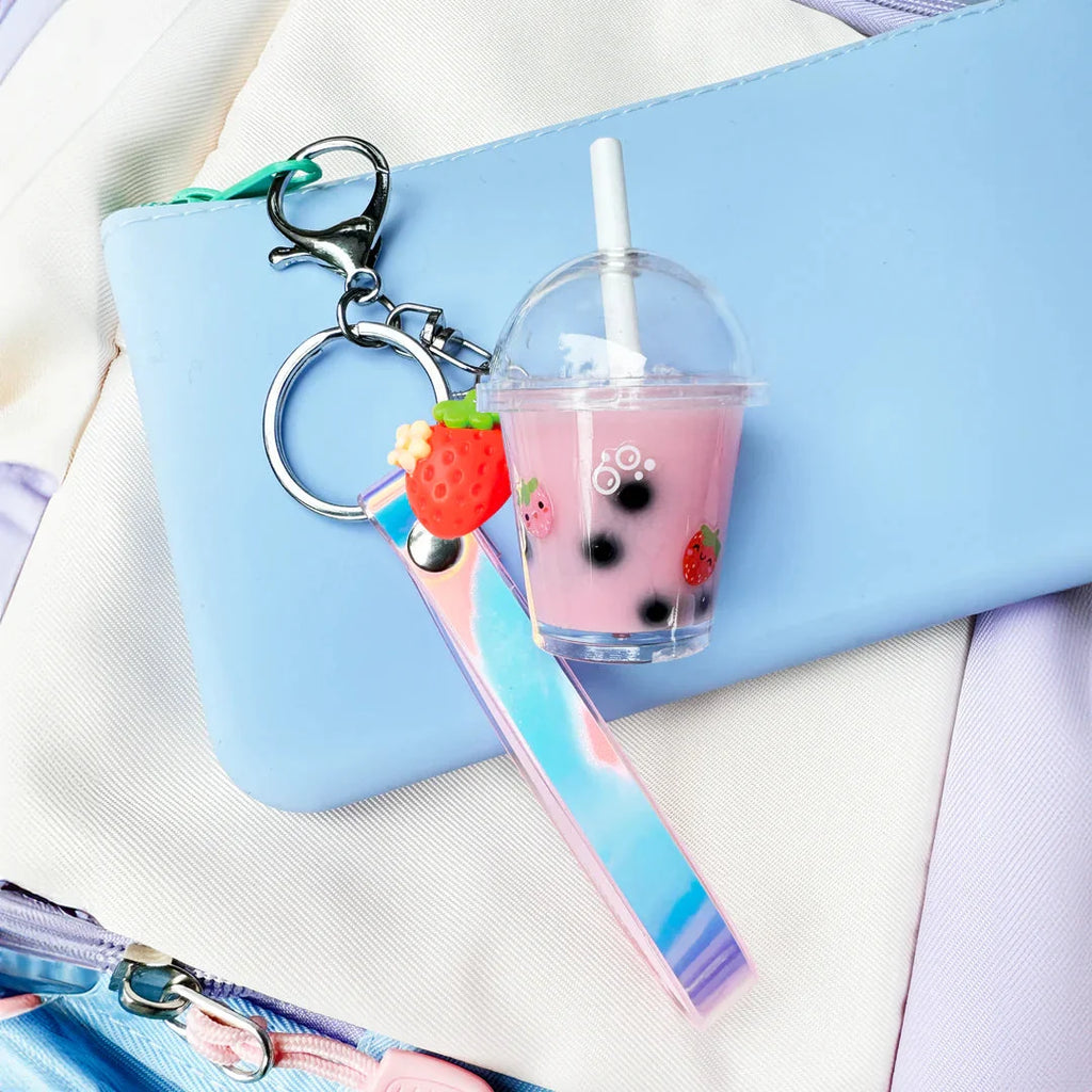 Bag Charm Kit Strawberry Bubble Tea