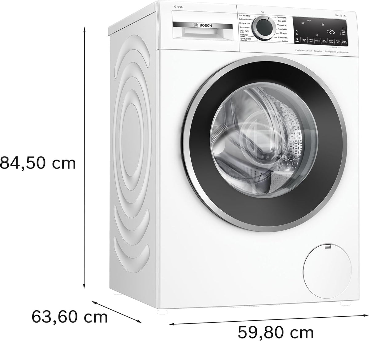 BOSCH WAN28127 Waschmaschine Serie 4, Frontlader mit 8kg Fassungsvermögen, 1400 UpM, Iron Assist, Active Water Plus, EcoSilence Drive, Speed Perfect, Weiß, 60cm