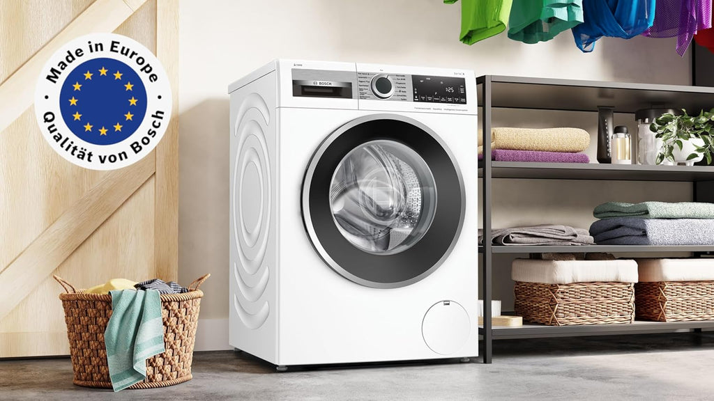 BOSCH WAN28127 Waschmaschine Serie 4, Frontlader mit 8kg Fassungsvermögen, 1400 UpM, Iron Assist, Active Water Plus, EcoSilence Drive, Speed Perfect, Weiß, 60cm