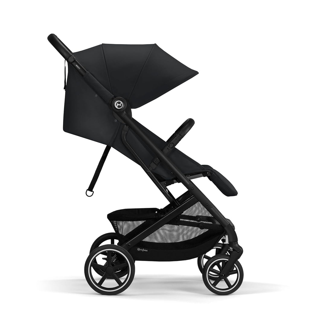 Cybex Gold Kinderwagen Beezy mit One-Pull Harness, Ab Geburt bis ca. 4 Jahre (max. 22 kg), Kompakt und ergonomisch, Almond Beige (Beige mit schwarzem Rahmen)