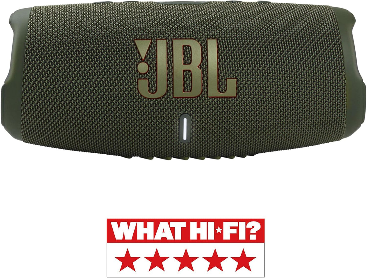 JBL Charge 5 Bluetooth-Lautsprecher in Schwarz – Wasserfeste, portable Boombox mit integrierter Powerbank – Eine Akku-Ladung für bis zu 20 Stunden kabellosen Musikgenuss