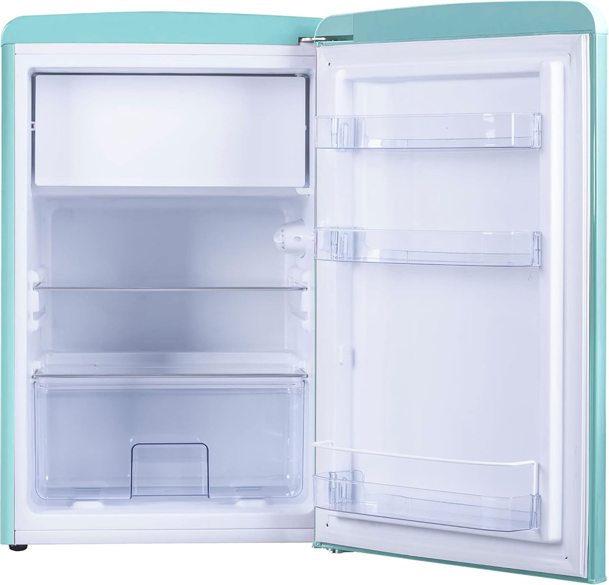 Amica KS 15615 B Retro Kühlschrank mit Gefrierfach / Coffee Cream (Beige) / 88cm (H) x 55cm (B) x 62cm (T) / Retro-Design