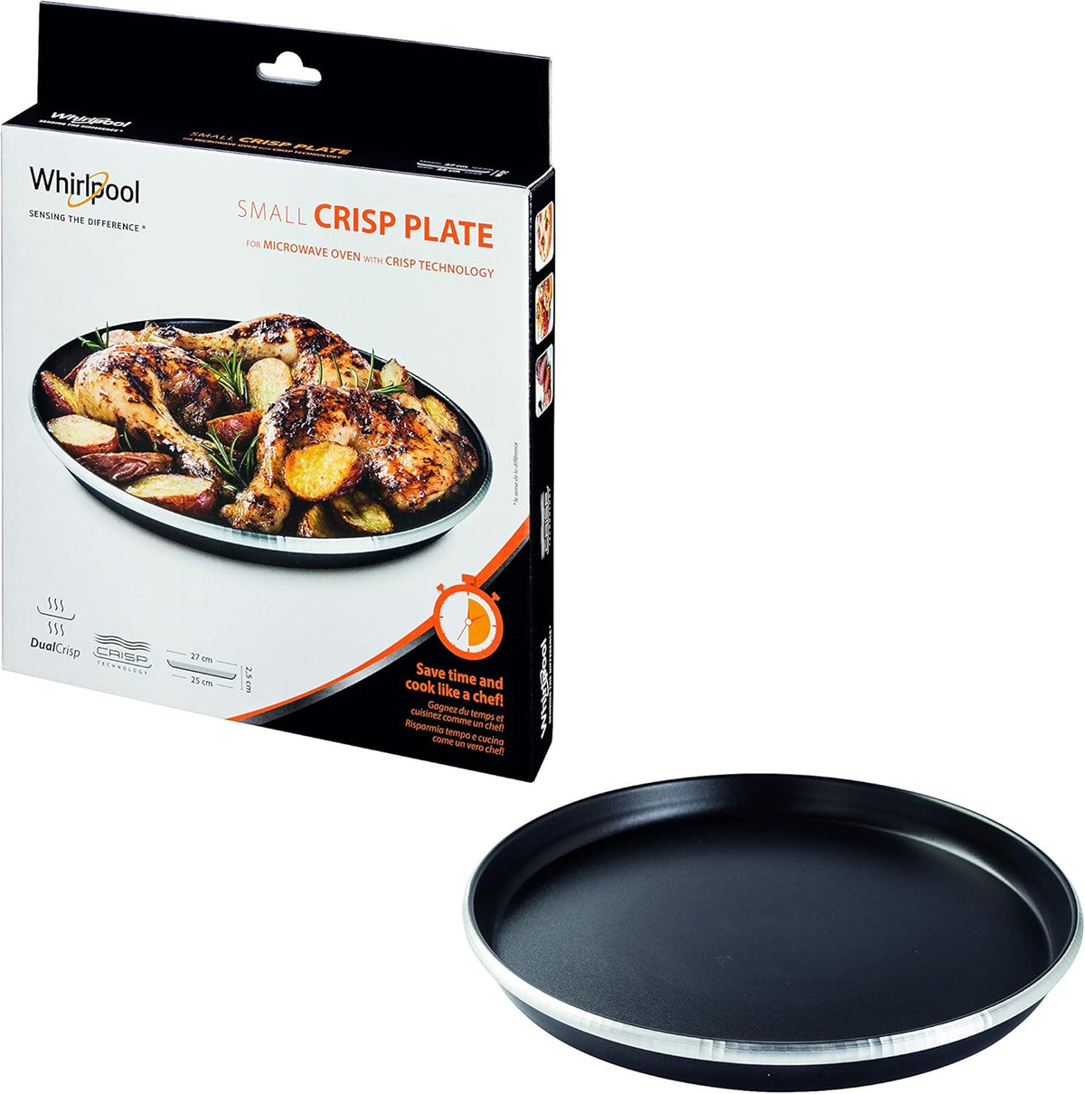 Bauknecht MW 39 WSL / Kombination Grill und Mikrowelle / Crisp Funktion / 700 W / 13 L Garraum / Super-Kompakt Design / Dampfgarfunktion / Schnellauftau-Funktion, Weiß/Silber