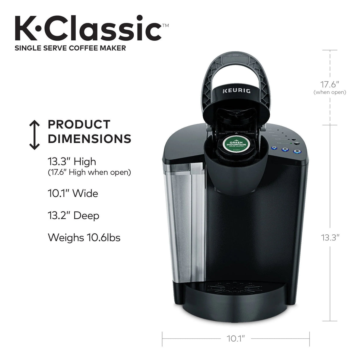 Cafetera Keurig K-Classic de Una Taza K-Cup, Negra