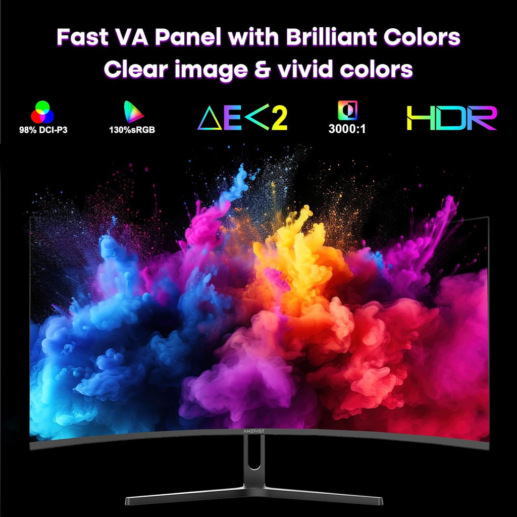 Amzfast Curved Gaming Monitor 34 Zoll, 240Hz, UltraWide QHD(3440x1440), 21:9, Eyes-Care, HDR, 1 ms MPRT, Adaptive Sync, sRGB 130% / DCI-P3 98%, HDMI 2.1*2, DP 1.4*2, VESA 75x75, PIP/PBP, AMZG34C5QPro