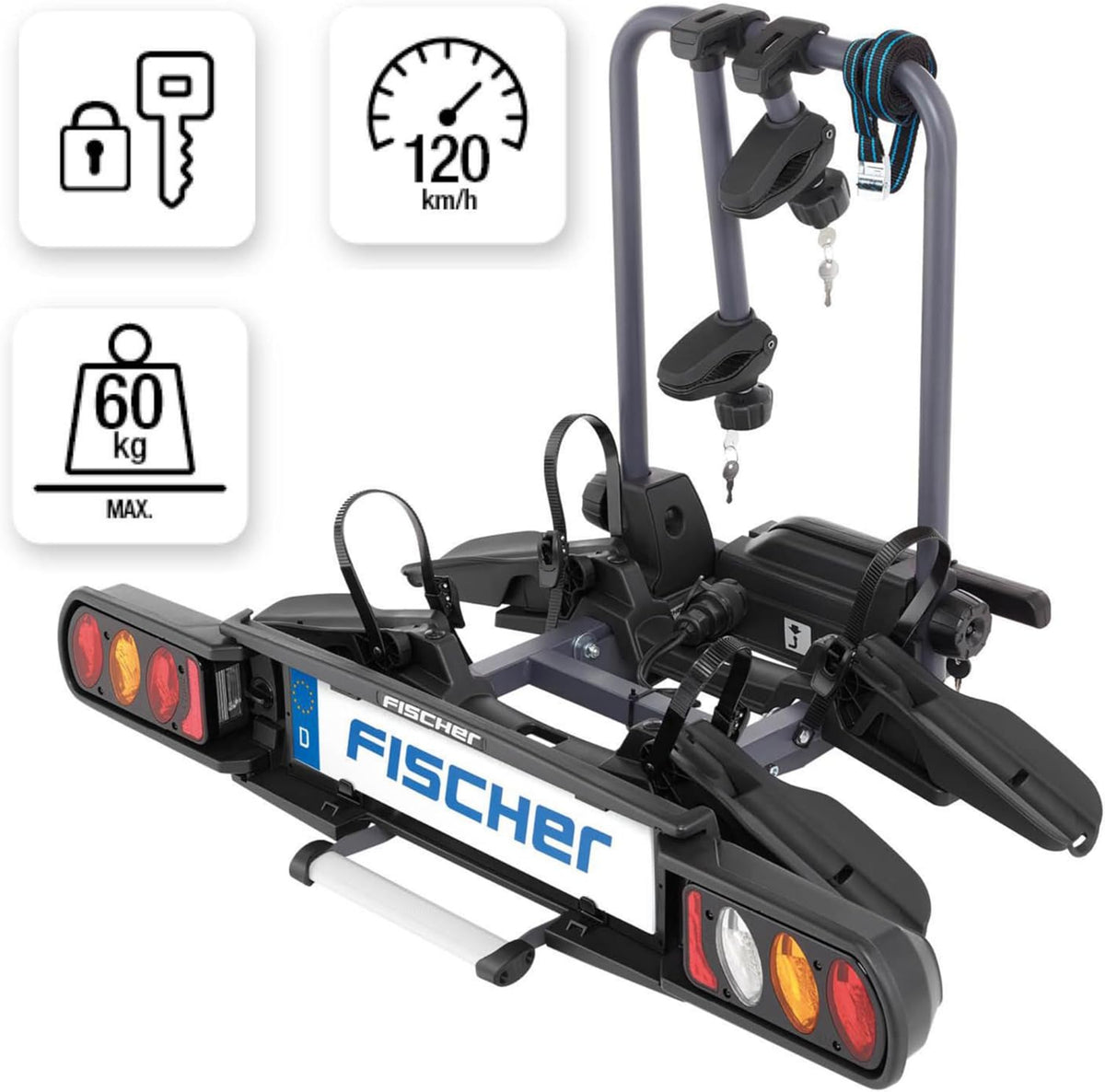 FISCHER Kupplungsfahrradträger ProlineEvo 2 I Fahrradträger Kupplung I Fahrradträger Auto I Träger Auto