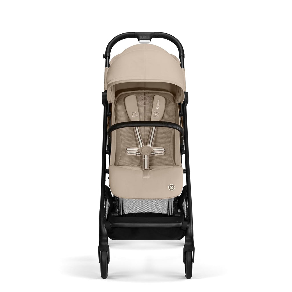 Cybex Gold Kinderwagen Beezy mit One-Pull Harness, Ab Geburt bis ca. 4 Jahre (max. 22 kg), Kompakt und ergonomisch, Magic Black (Schwarz mit schwarzem Rahmen)