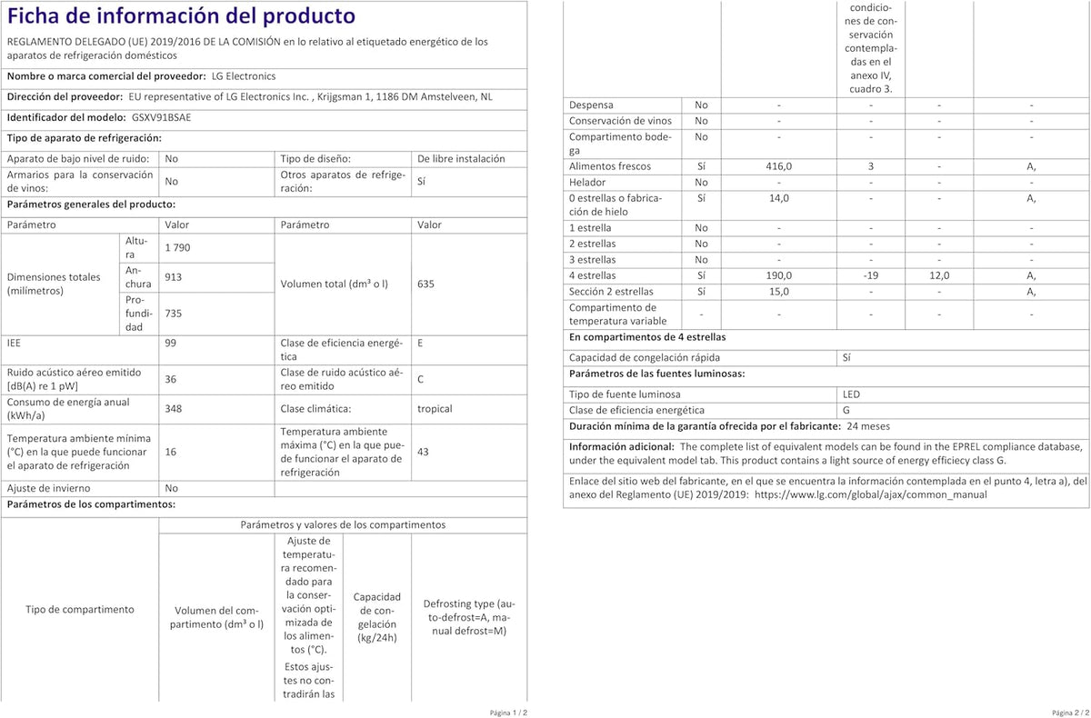 LG GSGV81PYLL Side by Side Kühlschrank, Klasse E, 635 L, Instaview, Kühlschrank mit Gefrierfach, Eis-, Crushed Ice- Wasserspender, Total NoFrost, Smart Inverter Kompressor, Wi-Fi