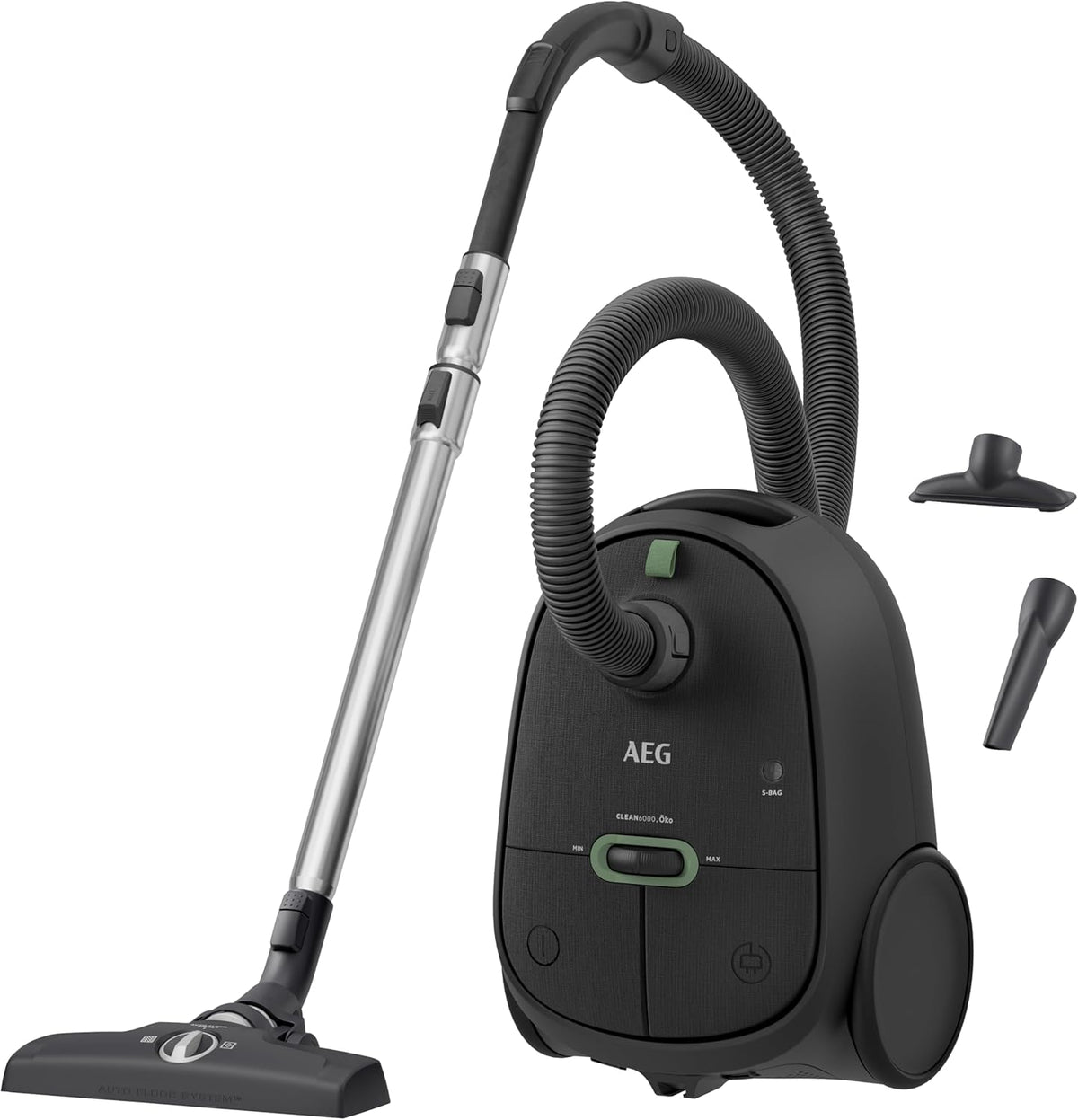 AEG CLEAN 6000 AB61C2DB Staubsauger mit Beutel / hohe Saugleistung / inkl. Polsterdüse / 50 % Recyclingkunststoff / ideal für Haustierbesitzer / Reinigen von Polstern / 12 m Kabel / 750 W / Blau