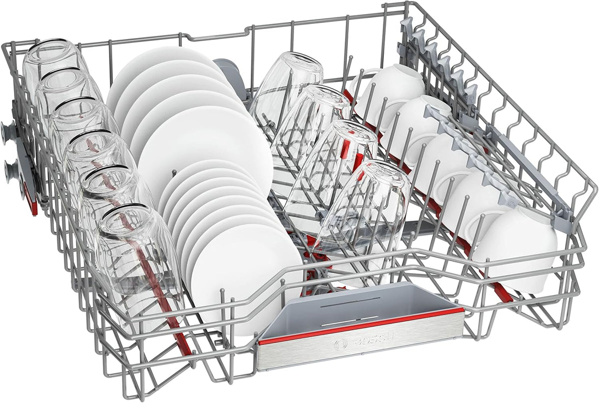 Bosch SMV4ETX08E, Serie 4, Smarter Geschirrspüler Vollintegriert 60 cm, Besteckkorb, Spülmaschine mit Programmassistent, besonders Leise, Rackmatic, Automatische Türöffnung, InfoLight, AquaStop