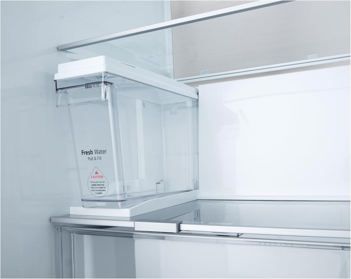 LG GSGV81PYLL Side by Side Kühlschrank, Klasse E, 635 L, Instaview, Kühlschrank mit Gefrierfach, Eis-, Crushed Ice- Wasserspender, Total NoFrost, Smart Inverter Kompressor, Wi-Fi