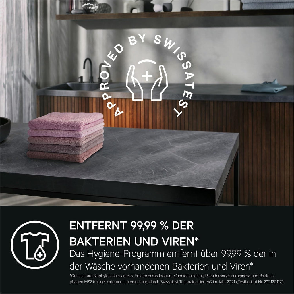 AEG L7WBA60680 Waschtrockner / DualSense - schonende Pflege / 8 kg Waschen / 5 kg Trocknen / D / energiesparend / Mengenautomatik / Nachlegefunktion / ProSteam - Auffrischfunktion / 1600 U/min Weiß