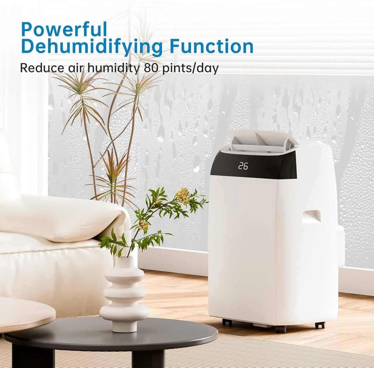 Garvee Climatiseur Mobile 12000 BTU, 4 En 1 Avec Mode Nuit, Timer 24H - Refroidit Jusqu'à 50 M² - Pour Bureau, Chambre, Camping-Car - Énergie a, Silencieux